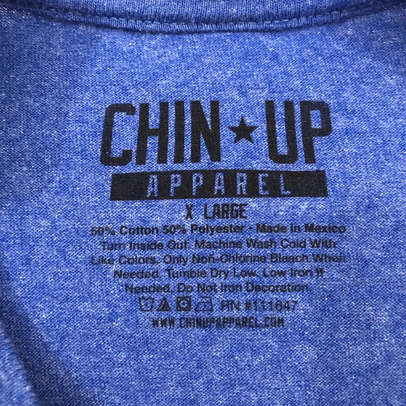 Las Vegas Fight Shop I’D Flex But I Like This Shirt Chin Up Apparel Mens XL Blue - Picture 3 of 6
